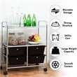 Costway 4-drawer Contemporary PP and Steel Rolling Storage Cart in Black/Silver