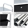 Costway 4-drawer Contemporary PP and Steel Rolling Storage Cart in Black/Silver