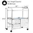 Costway 4-drawer Contemporary PP and Steel Rolling Storage Cart in White/Black