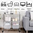Costway 4-drawer Contemporary PP and Steel Rolling Storage Cart in White/Black