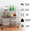Costway 4-drawer Contemporary PP and Steel Rolling Storage Cart in White/Black