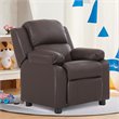 Costway Polyurethane Kids Sofa Armchair Recliner with Storage Arm in Brown