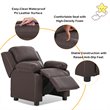Costway Polyurethane Kids Sofa Armchair Recliner with Storage Arm in Brown