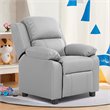 Costway Polyurethane Kids Sofa Armchair Recliner with Storage Arm in Gray