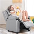 Costway Polyurethane Kids Sofa Armchair Recliner with Storage Arm in Gray