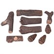 Costway 9-piece Contemporary Ceramic Realistic Wood Gas Logs in Brown