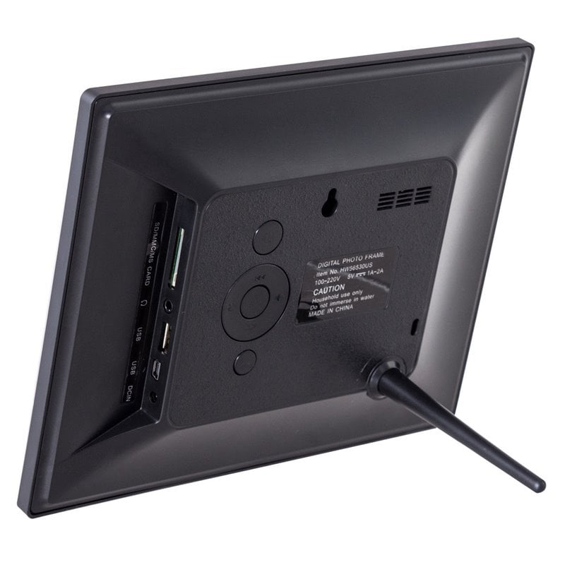 Costway 8'' Contemporary Plastic Digital Photo Frame with Remote in Black