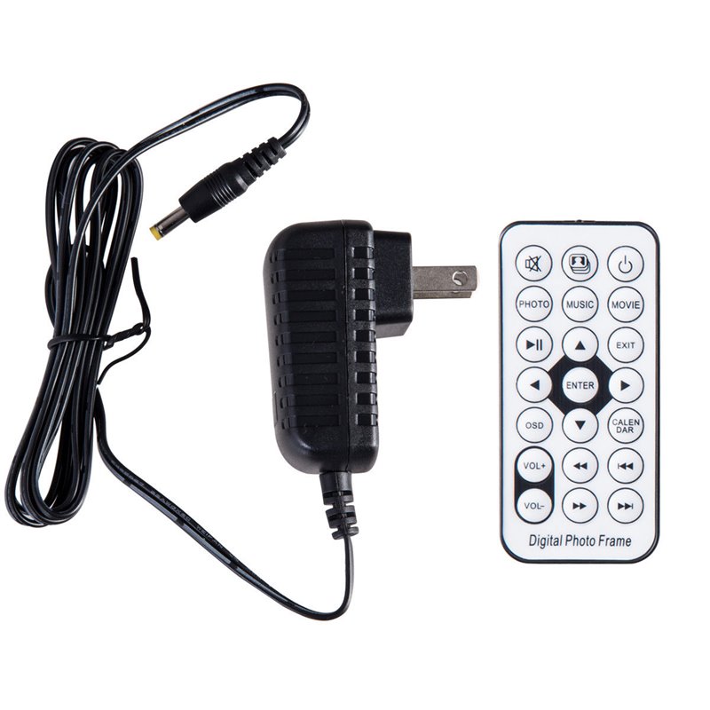 Costway 8'' Contemporary Plastic Digital Photo Frame with Remote in Black