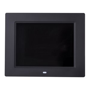 Costway 8'' Contemporary Plastic Digital Photo Frame with Remote in Black