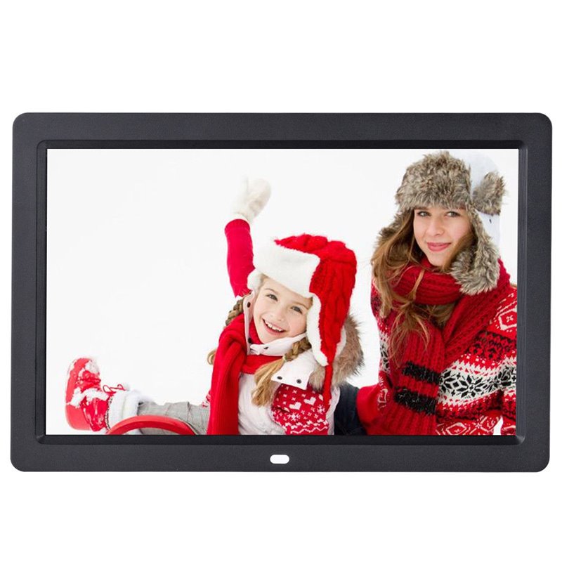 Costway 12'' Contemporary Plastic Digital Photo Frame with Remote in Black