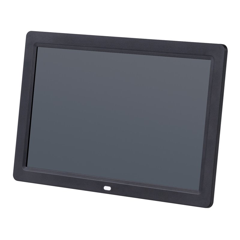 Costway 12'' Contemporary Plastic Digital Photo Frame with Remote in Black
