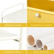 Costway 4-drawer Steel Rolling Storage Cart with 2 Shelves in Yellow and Gray