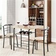 Costway 3-piece MDF and Iron Dining Set with Table and 2 Chairs in Natural