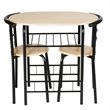 Costway 3-piece MDF and Iron Dining Set with Table and 2 Chairs in Natural