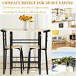 Costway 3-piece MDF and Iron Dining Set with Table and 2 Chairs in Natural