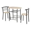 Costway 3-piece MDF and Iron Dining Set with Table and 2 Chairs in Natural