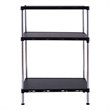Costway 3-tier Contemporary Steel and Plastic Storage Rack in Black