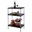 Costway 3-tier Contemporary Steel and Plastic Storage Rack in Black