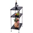 Costway 3-tier Contemporary Steel and Plastic Storage Rack in Black