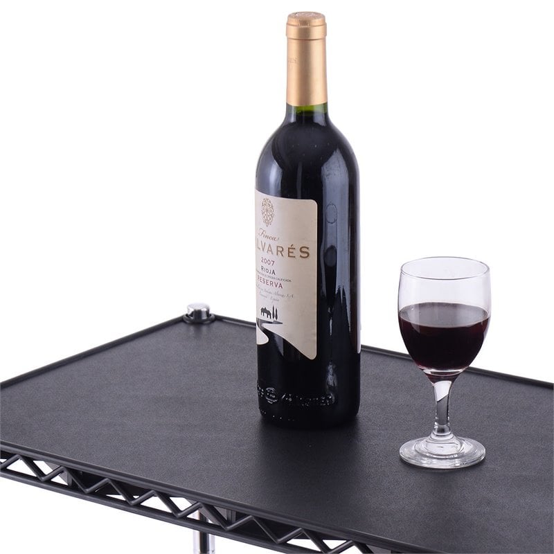 Costway 3-tier Contemporary Steel and Plastic Storage Rack in Black