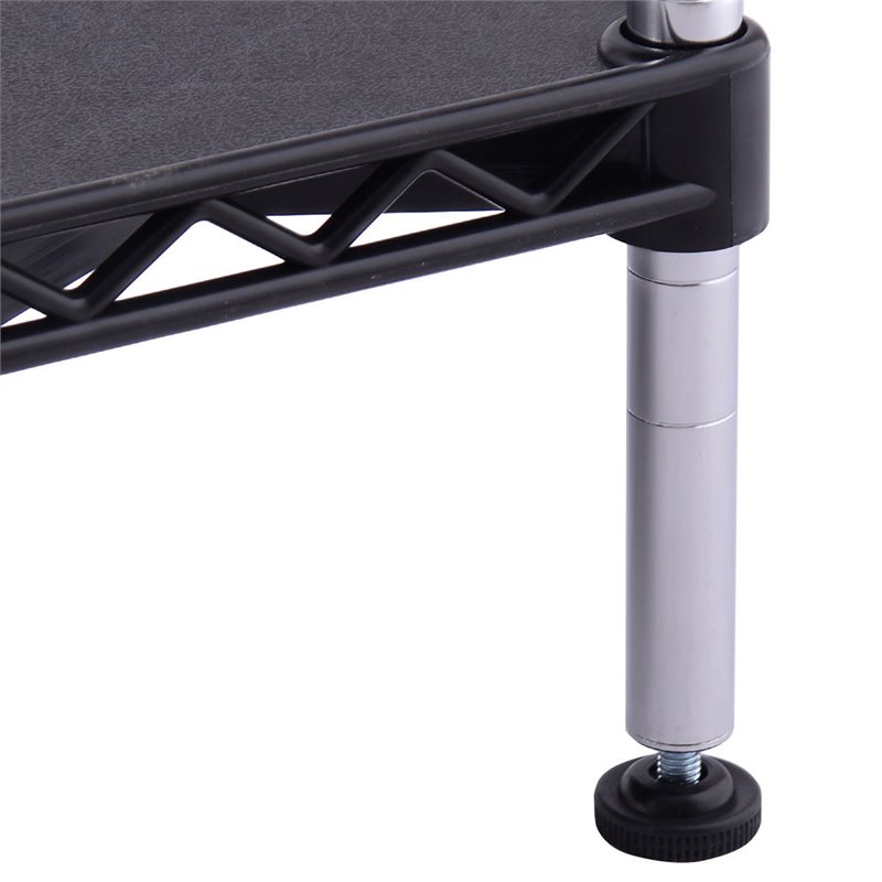Costway 3-tier Contemporary Steel and Plastic Storage Rack in Black