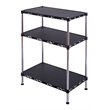 Costway 3-tier Contemporary Steel and Plastic Storage Rack in Black
