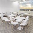 Costway Contemporary Wood and ABS Dining Side Chairs in White (Set of 2)