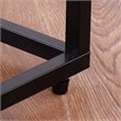 Costway Steel Coffee Tray Side Sofa End Table with Glass Top in Black