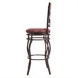 Costway Polyurethane Bar Stools with Swivel Seat in Brown (Set of 2)