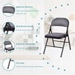 Costway Upholstered Padded Fabric Folding Chairs in Black (Set of 4)