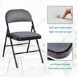 Costway Upholstered Padded Fabric Folding Chairs in Black (Set of 4)