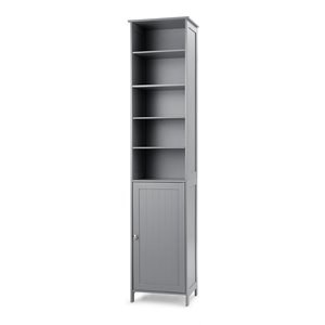 Costway 72'' Contemporary MDF Bathroom Cabinet with 5 Shelves in Gray