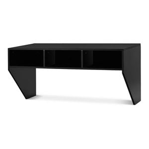 costway contemporary mdf wall mounted floating computer desk in black