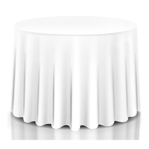 Costway 90&quot Round Polyester Fabric Tablecloth in White (Set of 10)