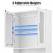 Costway Contemporary MDF and Glass Bathroom Spacesaver in White