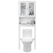 Costway Contemporary MDF and Glass Bathroom Spacesaver in White