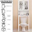 Costway Contemporary MDF and Glass Bathroom Spacesaver in White
