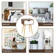 Costway Contemporary Particle Board Nightstand with Solid Wood Leg in Walnut