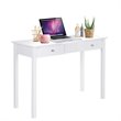 Costway MDF and Wood Dressing Table Set with Flip-top Mirror in White