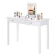 Costway MDF and Wood Dressing Table Set with Flip-top Mirror in White