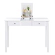 Costway MDF and Wood Dressing Table Set with Flip-top Mirror in White