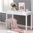 Costway MDF and Wood Dressing Table Set with Flip-top Mirror in White
