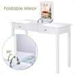 Costway MDF and Wood Dressing Table Set with Flip-top Mirror in White