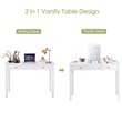 Costway MDF and Wood Dressing Table Set with Flip-top Mirror in White