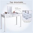 Costway MDF and Wood Dressing Table Set with Flip-top Mirror in White