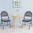 Costway Upholstered Padded Fabric Folding Chairs in Black (Set of 6)