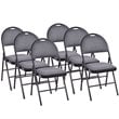 Costway Upholstered Padded Fabric Folding Chairs in Black (Set of 6)