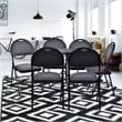 Costway Upholstered Padded Fabric Folding Chairs in Black (Set of 6)