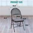 Costway Upholstered Padded Fabric Folding Chairs in Black (Set of 6)