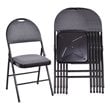 Costway Upholstered Padded Fabric Folding Chairs in Black (Set of 6)